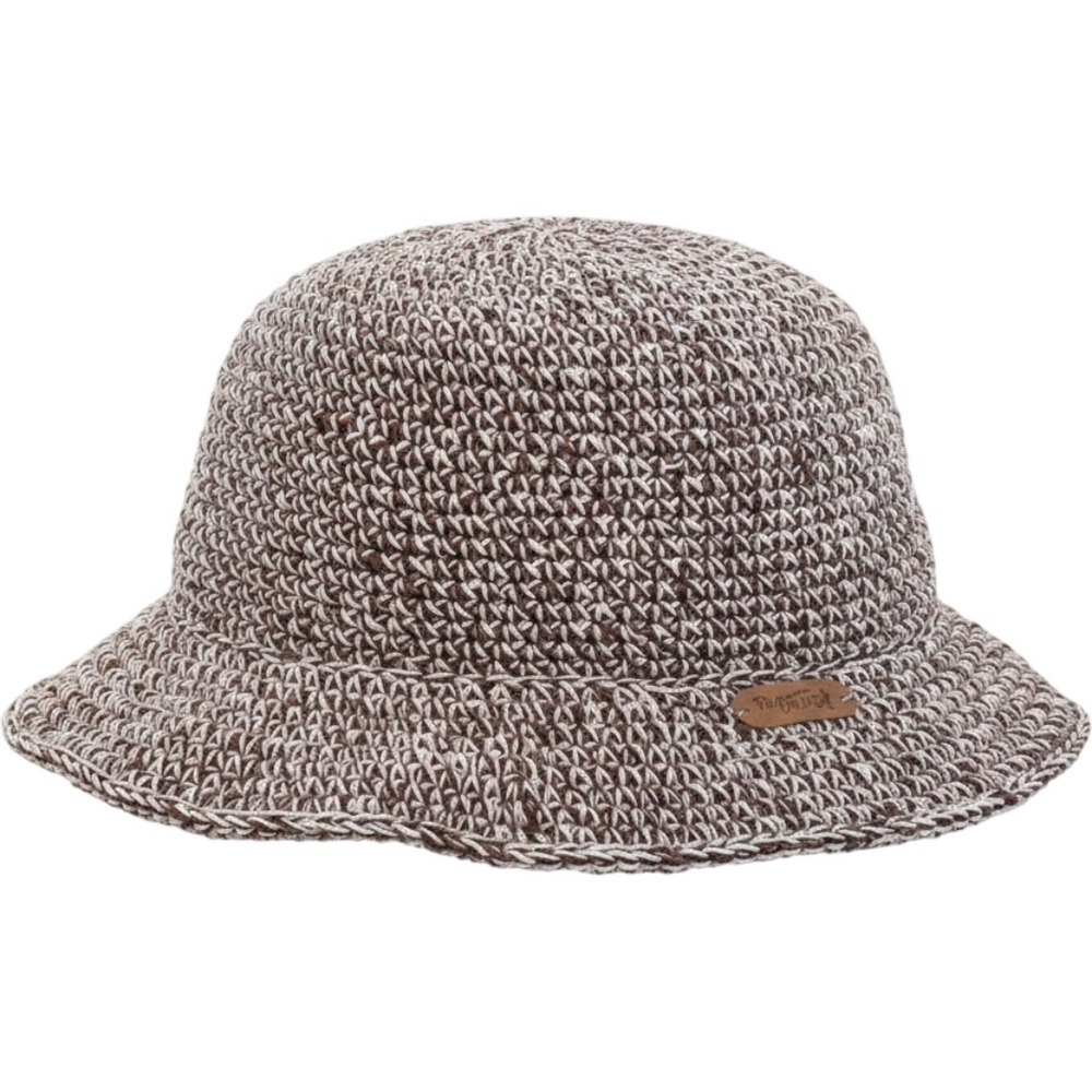 The Outpost Brown White Marled Crochet Bucket Hat Hemp Cotton Nepal Boho Sun Hat